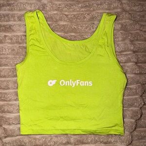 Neon Lime Crop Tank Top - Women's Sleeveless